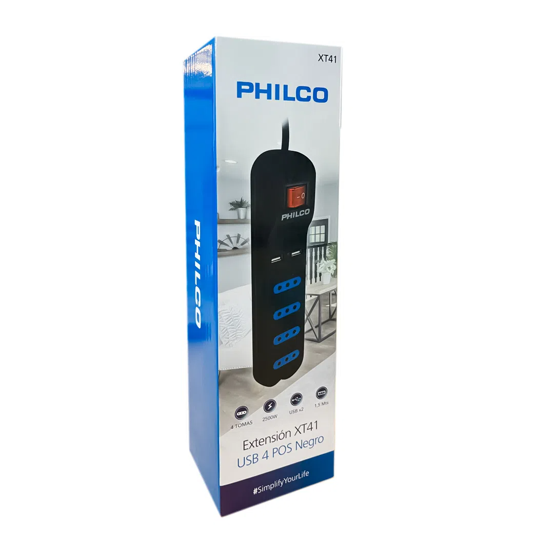 Alargador USB Extension philco, ideal para ahorar espacio.