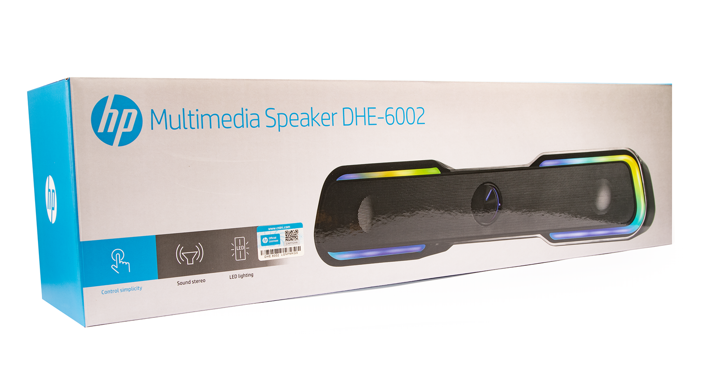 Parlante RGB SOUNDBAR HP- Diseño e iluminación para darle onda a tu ambiente.