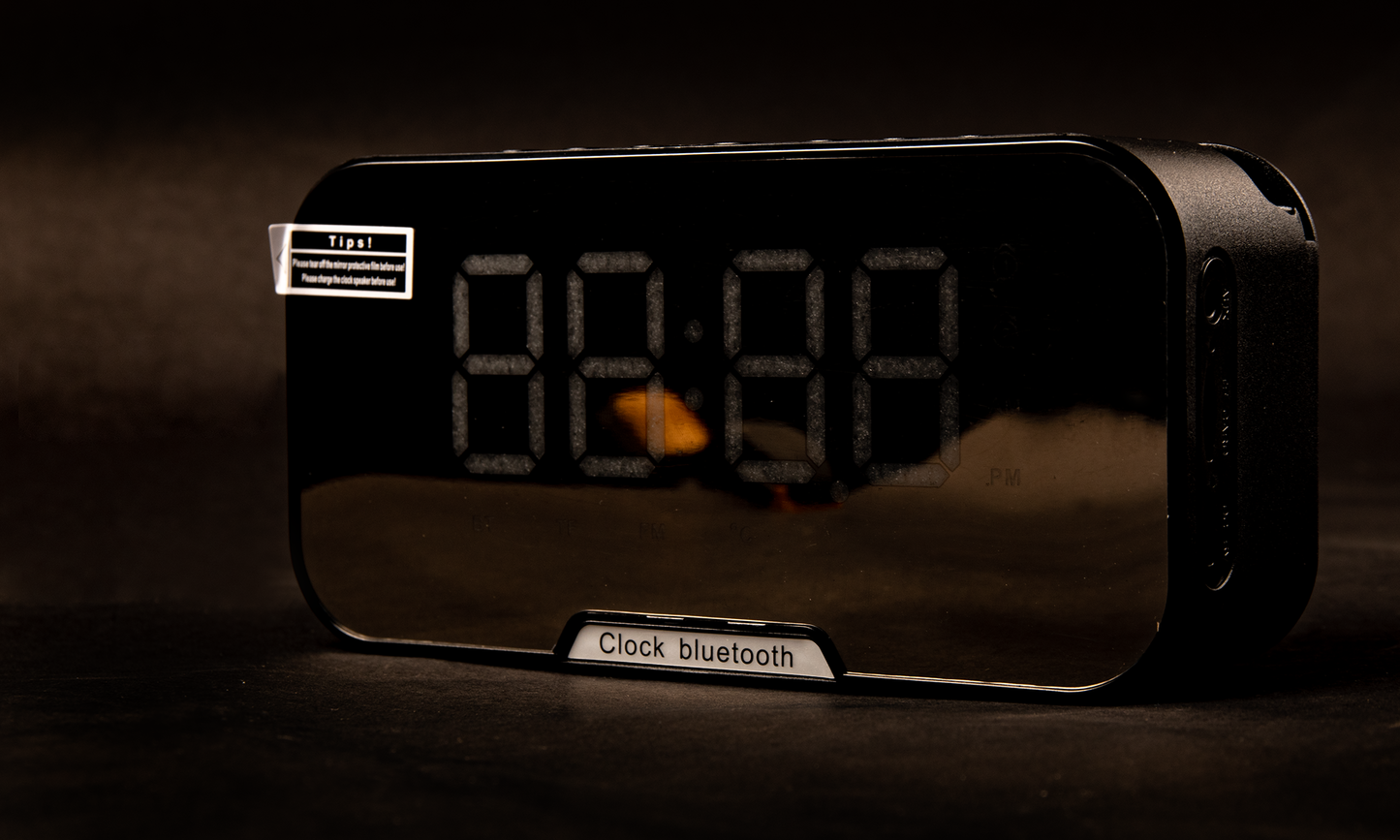 Reloj despertador parlante bluetooth- negro